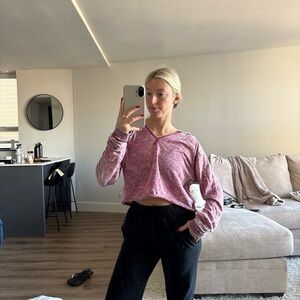 Women's Pink V-Neck Top